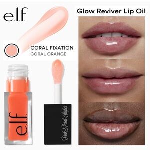 2/$20 ELF Glow Reviver Coral Fixation Lip Oil NIB